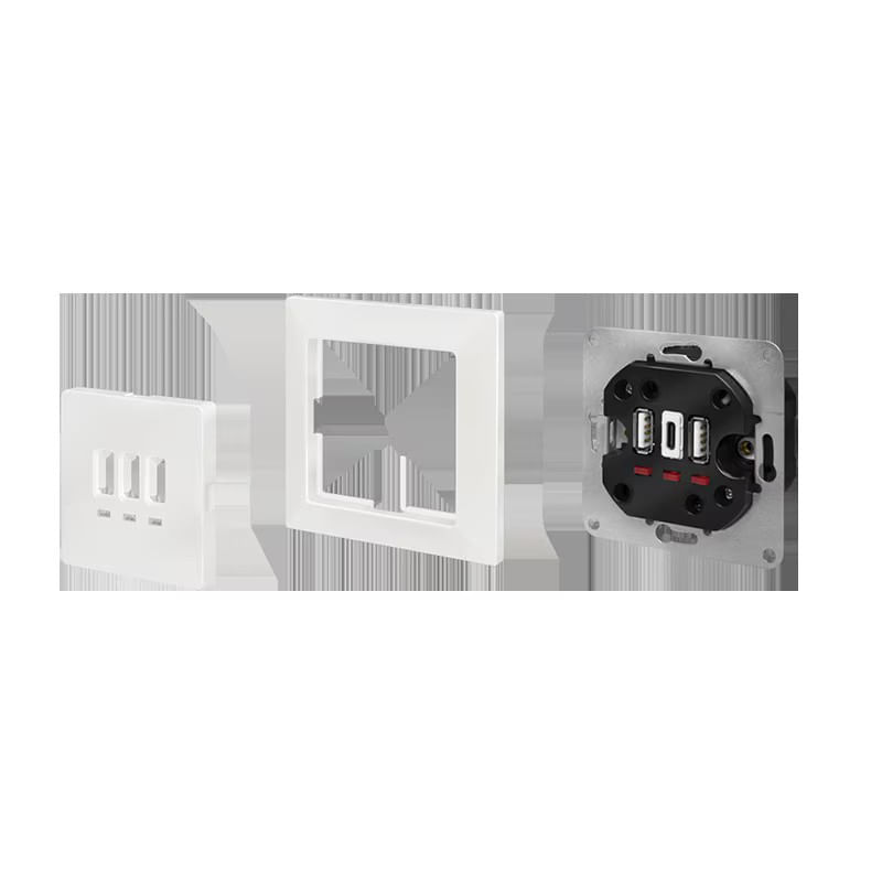 Casa si Gradina - Electrice - Prize - PRIZA LOGILINK, de perete, 2 x USB-A 5V/2.4A, 1 x USB-C 5V/3A, ingropata, martori LED, alb, "PA0254" (timbru verde 0.18 - Infinity.ro