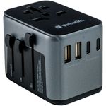 Casa si Gradina - Electrice - Accesorii electrice - Accesorii prize si intrerupatoare - Adaptor calatorie universal Verbatim UTA-03 6-in-1, 1 port USB-C PD 30W, QC 3.0 18W, 2 porturi USB-C 15W, 2 porturi USB- - Infinity.ro