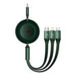 Laptop, Telefoane si Tablete - Telefoane mobile si accesorii - Accesorii Telefoane - Cabluri si adaptoare telefoane - Cablu Baseus Bright Mirror 2, Micro-USB+Lightning+Type-C 100W, 1.1m, verde CAMJ010206 - Infinity.ro