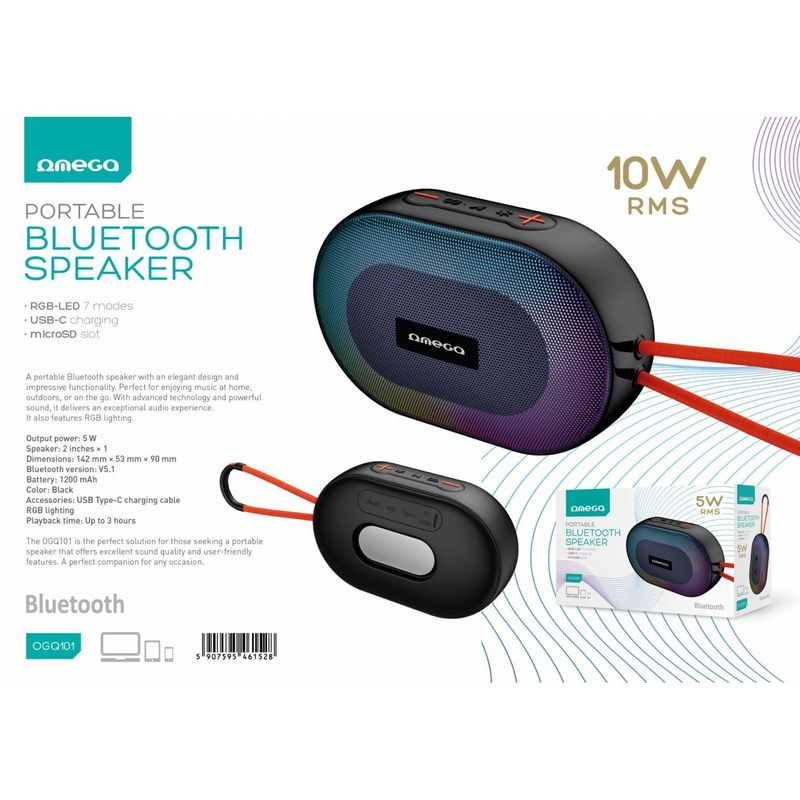PC, gaming si accesorii - Periferice PC - Boxe PC - Boxa PC Platinet OGQ101, 5W, Bluetooth, RGB, neagra - Infinity.ro