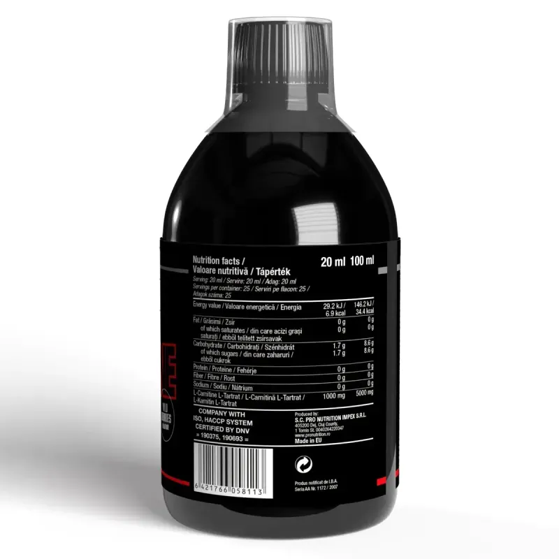 Ingrijire personala si Cosmetice - Sanatate si wellness - Nutritie sportiva - Gestionarea greutatii - Supliment nutritiv lichid cu L-carnitină, Carnitine Liquid, Fructe de pădure, 500 ml - Infinity.ro