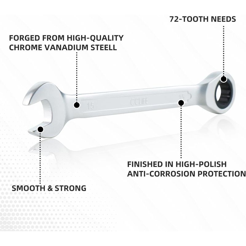 Auto si Moto - Reparatii si depanare - Scule auto - Scule si truse auto - Set de 14 chei combinate fixe si cu clichet reversibil 8-22mm - Infinity.ro