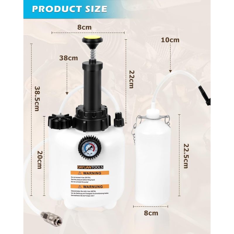 Auto si Moto - Reparatii si depanare - Scule auto - Scule si truse auto - Set de aerisire sistem franare cu pompa manuala 3L - Infinity.ro