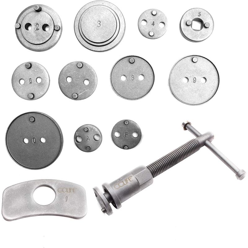 Auto si Moto - Reparatii si depanare - Scule auto - Scule si truse auto - Trusa presare prin infiletare pistonas etrier frana, 13 piese - Infinity.ro