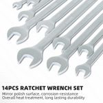 Auto si Moto - Reparatii si depanare - Scule auto - Scule si truse auto - Set de 14 chei combinate fixe si cu clichet reversibil 8-22mm - Infinity.ro