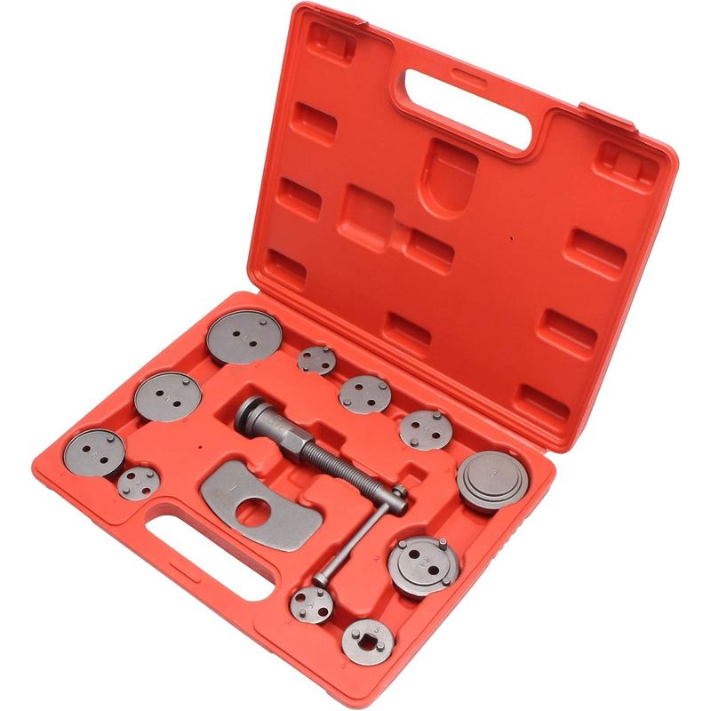 Auto si Moto - Reparatii si depanare - Scule auto - Scule si truse auto - Trusa presare prin infiletare pistonas etrier frana, 13 piese - Infinity.ro