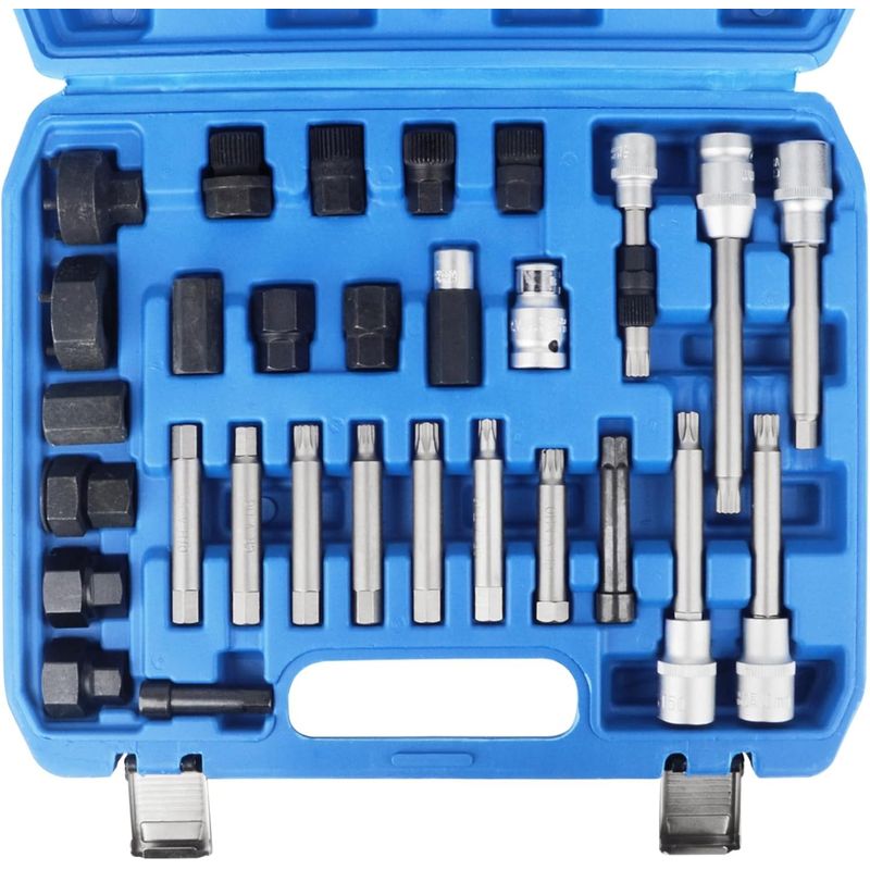 Auto si Moto - Reparatii si depanare - Scule auto - Scule si truse auto - Trusa universala pentru demontat/montat fulii alternator 30 piese - Infinity.ro