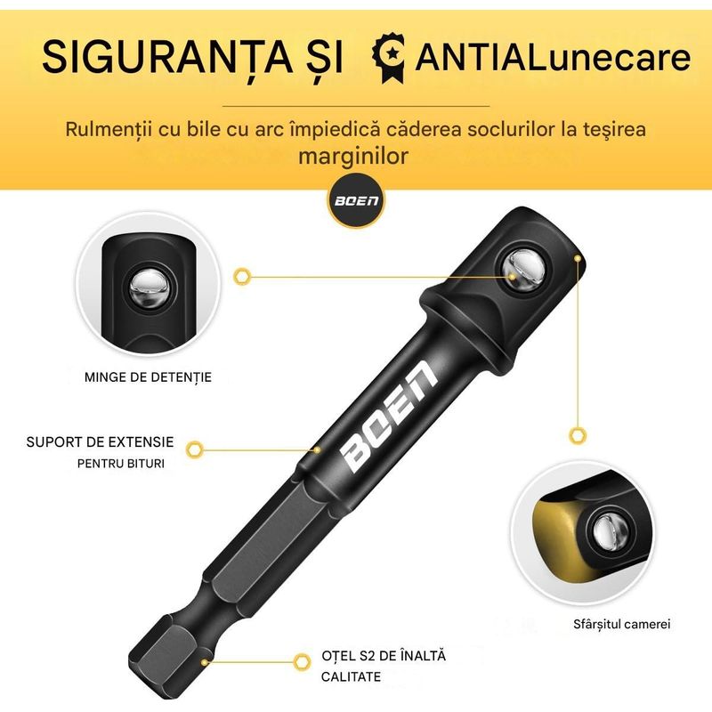 Auto si Moto - Reparatii si depanare - Scule auto - Scule si truse auto - Set 10 adaptoare patrat 3/8 cu bila si hexagon 1/4 - Infinity.ro