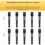 Auto si Moto - Reparatii si depanare - Scule auto - Scule si truse auto - Set 10 adaptoare patrat 3/8 cu bila si hexagon 1/4 - Infinity.ro