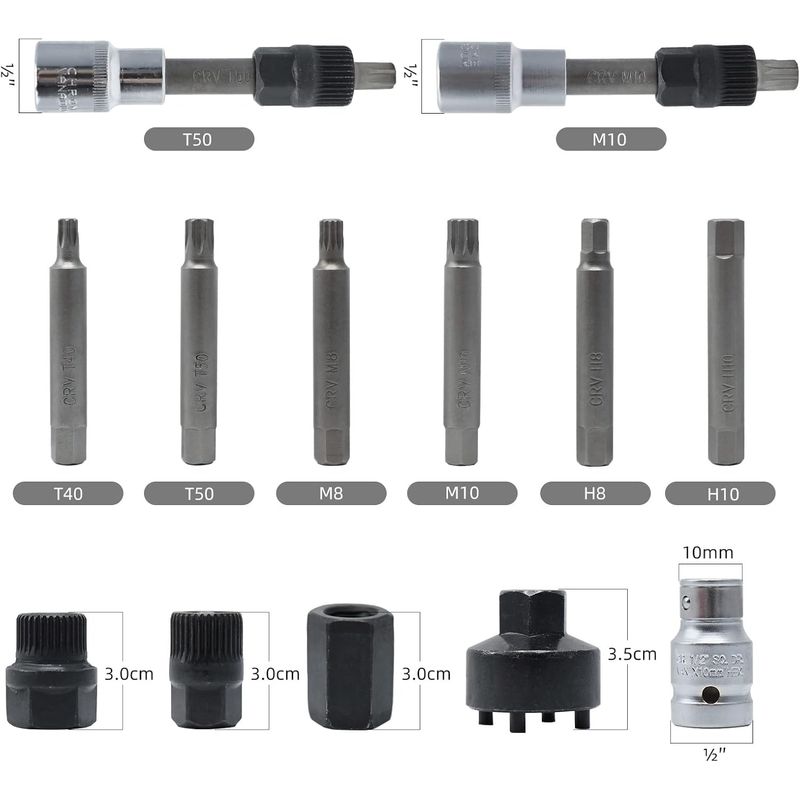 Auto si Moto - Reparatii si depanare - Scule auto - Scule si truse auto - Trusa universala pentru demontat/montat fulii alternator 13 piese - Infinity.ro