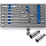 Auto si Moto - Reparatii si depanare - Scule auto - Scule si truse auto - Prelungitoare tubulare organizate pe tava de sertar set 23 piese - Infinity.ro
