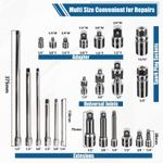 Auto si Moto - Reparatii si depanare - Scule auto - Scule si truse auto - Prelungitoare tubulare organizate pe tava de sertar set 23 piese - Infinity.ro