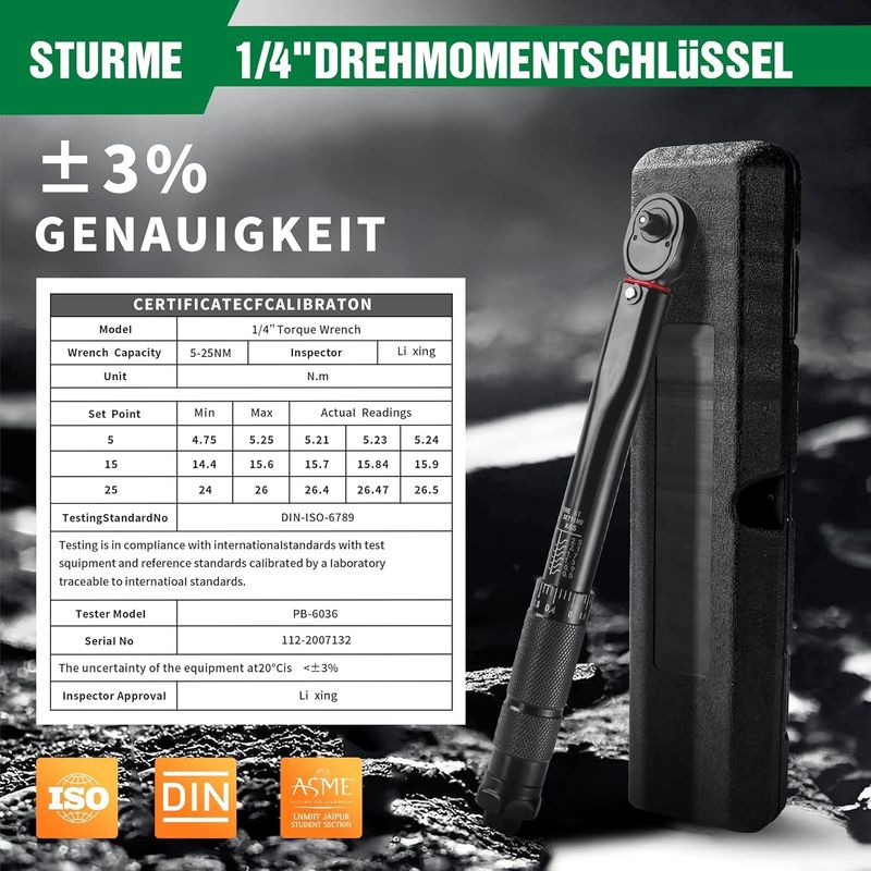 Auto si Moto - Reparatii si depanare - Scule auto - Scule si truse auto - Cheie dinamometrica 5-25 Nm, eroare ± 3%,patrat 1/4", clichet 45 dinti - Infinity.ro