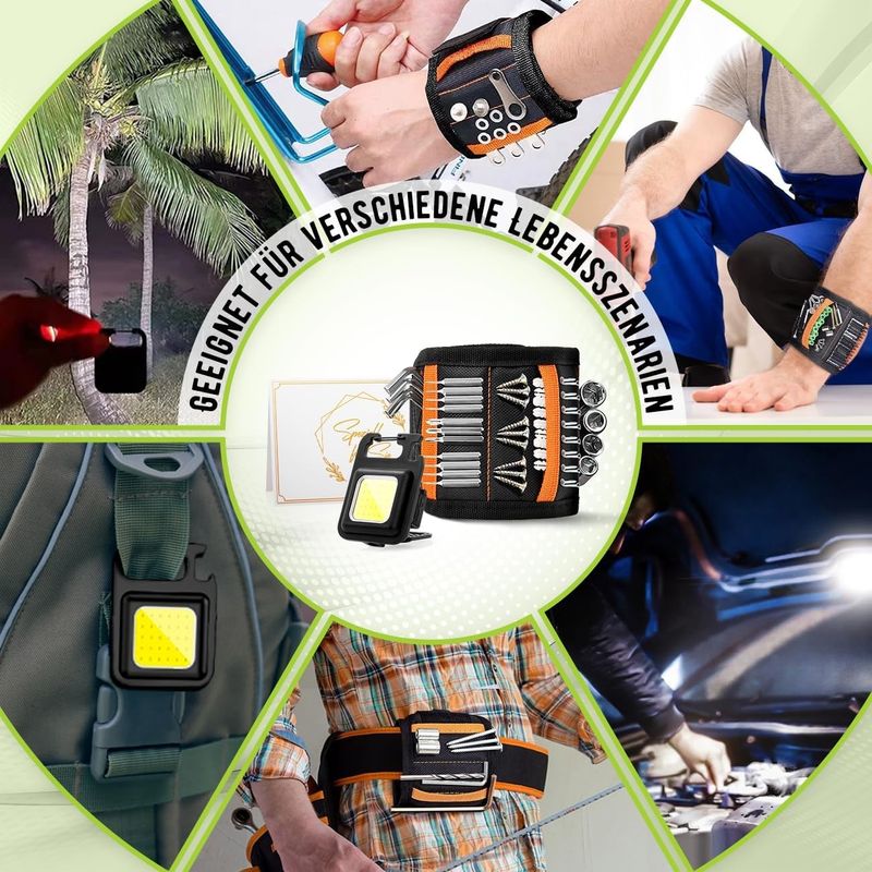 Auto si Moto - Reparatii si depanare - Scule auto - Scule si truse auto - Bratara magnetica cu LED pentru meseriasi, uz casnic, constructori - Infinity.ro