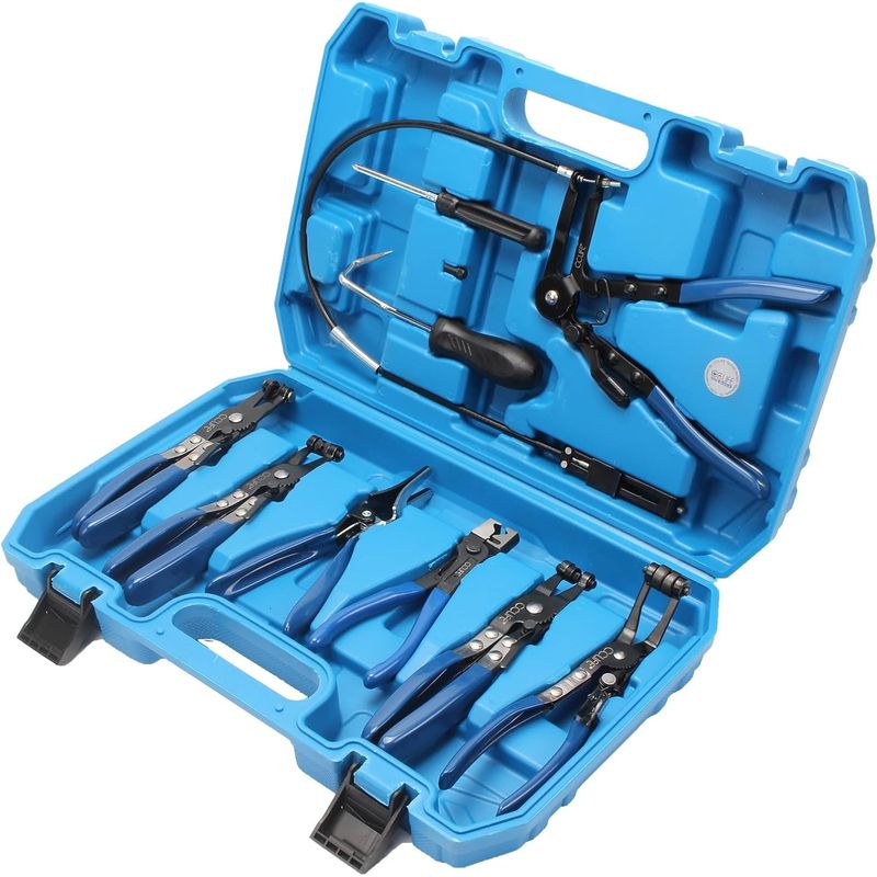Auto si Moto - Reparatii si depanare - Scule auto - Scule si truse auto - Set de clesti pentru cleme de furtun 9 piese pentru utilizare auto - Infinity.ro