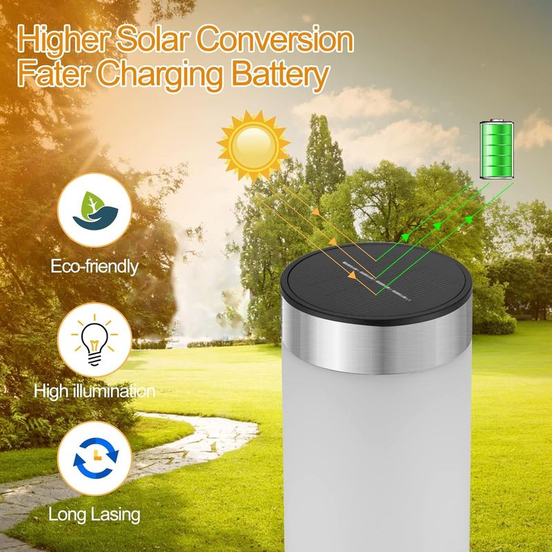 Casa si Gradina - Corpuri si surse de iluminat - Iluminat exterior - Lampi solare - Lampi solare pentru gradina, cai de acces, din otel inoxidabil set 2 BUC - Infinity.ro