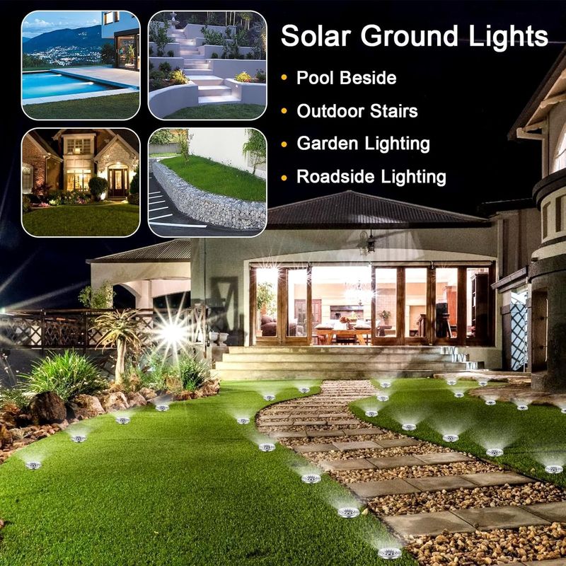 Casa si Gradina - Corpuri si surse de iluminat - Iluminat exterior - Lampi solare - Lampi solare pentru gradina 12 LED-uri, cai de acces, impermeabile, de exterior set 4 lumini - Infinity.ro