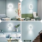 Casa si Gradina - Corpuri si surse de iluminat - Plafoniere, aplice si spoturi - Lampa rotunda de perete din acril de 12W, 1080LM, cu 3 temperaturi de culoare (2700K-6500K) - Infinity.ro