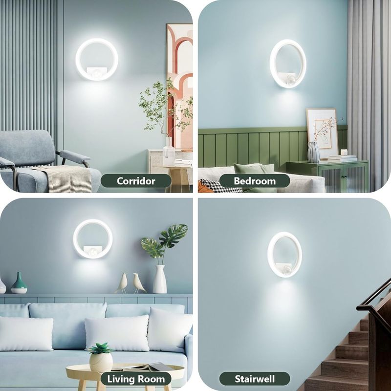 Casa si Gradina - Corpuri si surse de iluminat - Plafoniere, aplice si spoturi - Lampa rotunda de perete din acril de 12W, 1080LM, cu 3 temperaturi de culoare (2700K-6500K) - Infinity.ro