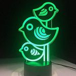 Casa si Gradina - Corpuri si surse de iluminat - Veioze si lampi - Lampi de veghe - Lampa de veghe Pasarele 3D cu 7 culori, alimentare USB [Energy Class A +] - Infinity.ro
