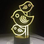 Casa si Gradina - Corpuri si surse de iluminat - Veioze si lampi - Lampi de veghe - Lampa de veghe Pasarele 3D cu 7 culori, alimentare USB [Energy Class A +] - Infinity.ro
