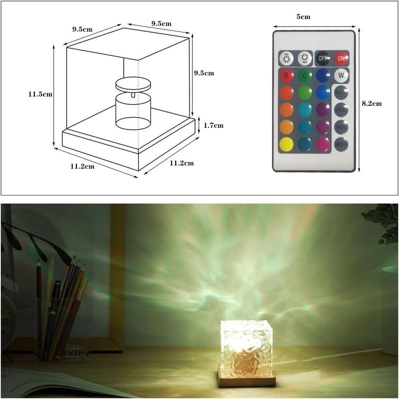 Casa si Gradina - Corpuri si surse de iluminat - Veioze si lampi - Lampi de veghe - Lampa de veghe LED Waves cu 16 lumini RGB cu telecomanda - Infinity.ro