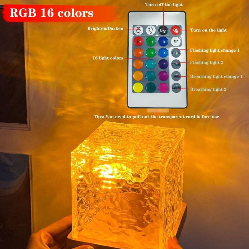 Casa si Gradina - Corpuri si surse de iluminat - Veioze si lampi - Lampi de veghe - Lampa de veghe LED Waves cu 16 lumini RGB cu telecomanda - Infinity.ro