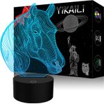 Casa si Gradina - Corpuri si surse de iluminat - Veioze si lampi - Lampi de veghe - Lampa de veghe 3D Cal, 8 culori,  alimentare USB - Infinity.ro