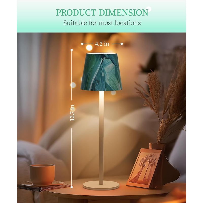 Casa si Gradina - Corpuri si surse de iluminat - Veioze si lampi - Lampi de veghe - Lampa de masa wireless, reincarcabila, reglabila, impermeabila IP54, tactila LED cu 3 moduri de culoare, (verde si alb) - Infinity.ro