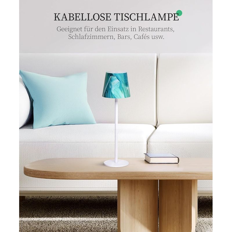 Casa si Gradina - Corpuri si surse de iluminat - Veioze si lampi - Lampi de veghe - Lampa de masa wireless, reincarcabila, reglabila, impermeabila IP54, tactila LED cu 3 moduri de culoare, (verde si alb) - Infinity.ro