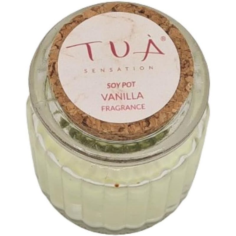 Casa si Gradina - Decoratiuni - Aromaterapie si lumanari - Suporturi lumanari - Lumanare parfumata vanilie din ceara de soia 60 gr in borcan de sticla cu capac - Infinity.ro