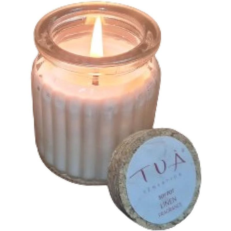 Casa si Gradina - Decoratiuni - Aromaterapie si lumanari - Suporturi lumanari - Lumanare parfumata vanilie din ceara de soia 60 gr in borcan de sticla cu capac - Infinity.ro