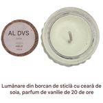 Casa si Gradina - Decoratiuni - Aromaterapie si lumanari - Suporturi lumanari - Lumanare parfumata vanilie din ceara de soia 60 gr in borcan de sticla cu capac - Infinity.ro