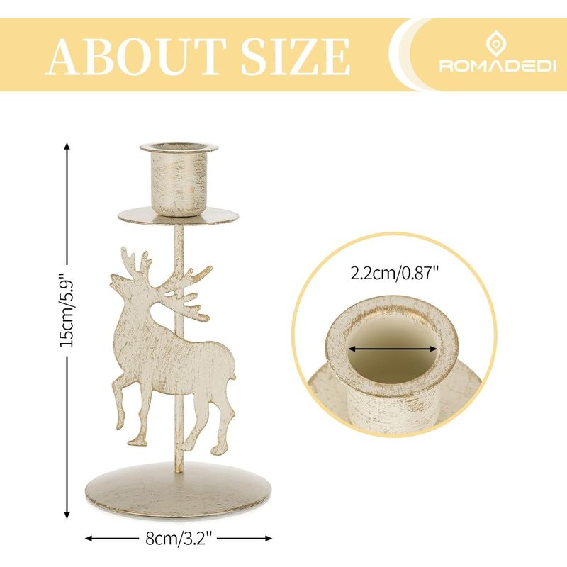 Casa si Gradina - Decoratiuni - Aromaterapie si lumanari - Suporturi lumanari - Suporti de lumanari din metal, Reni set 2 bucati 15 cm - Infinity.ro
