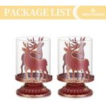 Casa si Gradina - Decoratiuni - Aromaterapie si lumanari - Suporturi lumanari - Suporti de lumanari din sticla si metal rosu set 2 bucati 12 cm - Infinity.ro
