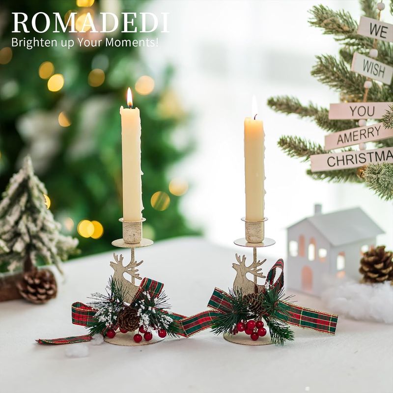 Casa si Gradina - Decoratiuni - Aromaterapie si lumanari - Suporturi lumanari - Suporti de lumanari din metal, Reni set 2 bucati 15 cm - Infinity.ro