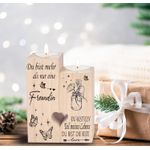 Casa si Gradina - Decoratiuni - Aromaterapie si lumanari - Suporturi lumanari - Lumanari inima pe suport de lemn, set 2 bucati - Infinity.ro