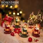 Casa si Gradina - Decoratiuni - Aromaterapie si lumanari - Suporturi lumanari - Suporti de lumanari din sticla si metal rosu set 2 bucati 12 cm - Infinity.ro