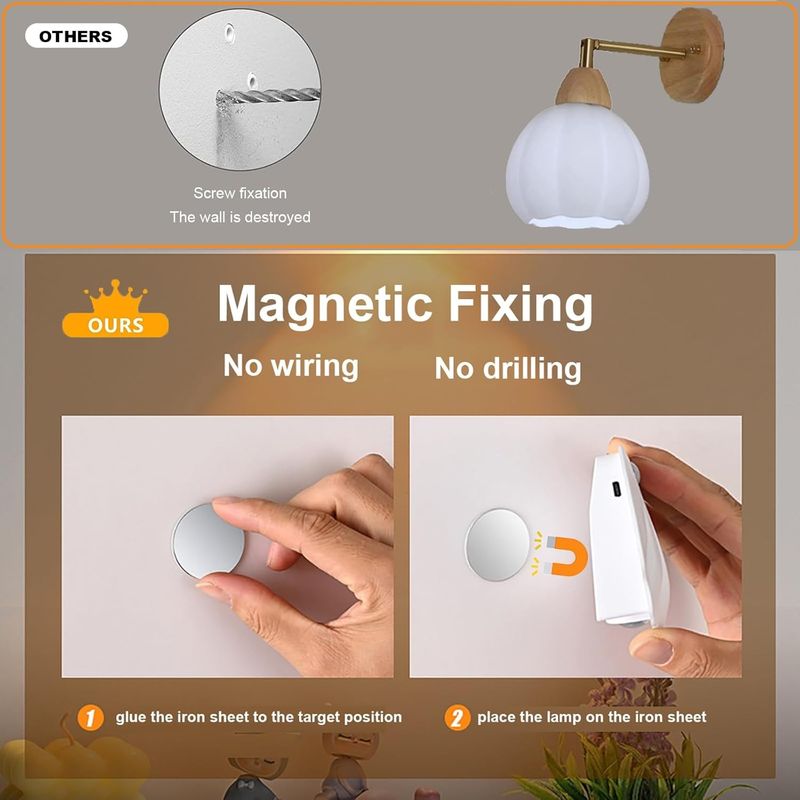 Casa si Gradina - Corpuri si surse de iluminat - Plafoniere, aplice si spoturi - Lampi LED magnetice reincarcabile USB, cu senzor de miscare, albe, 2 bucati - Infinity.ro