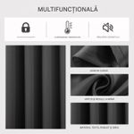 Casa si Gradina - Textile si covoare - Perdele si draperii - Perdele - Perdele termice groase 228 cm inaltime, 167 cm latime, gri inchis, set 2 bucati - Infinity.ro