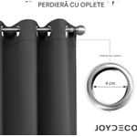 Casa si Gradina - Textile si covoare - Perdele si draperii - Perdele - Perdele termice groase 228 cm inaltime, 167 cm latime, gri inchis, set 2 bucati - Infinity.ro