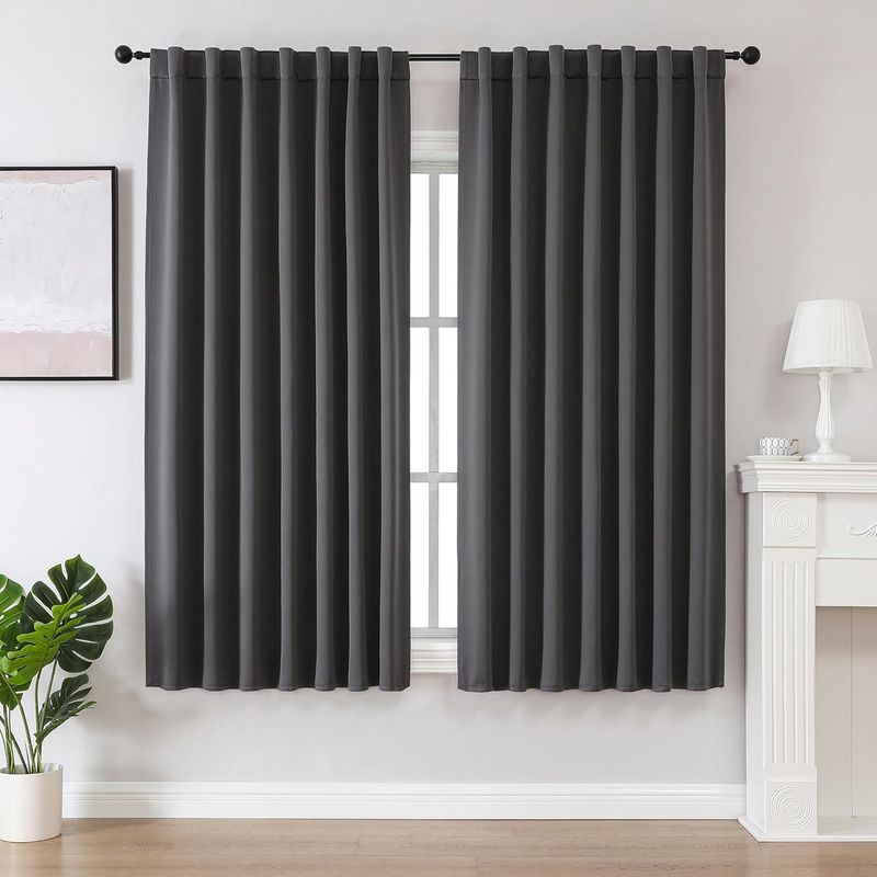 Casa si Gradina - Textile si covoare - Perdele si draperii - Perdele - Perdele termice groase 175 cm inaltime, 140 cm latime, set 2 bucati, negre - Infinity.ro