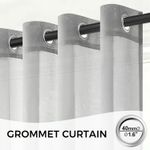 Casa si Gradina - Textile si covoare - Perdele si draperii - Perdele - Perdele semitransparente Gri 210x140 cm set 2 bucati cu inele metalice - Infinity.ro