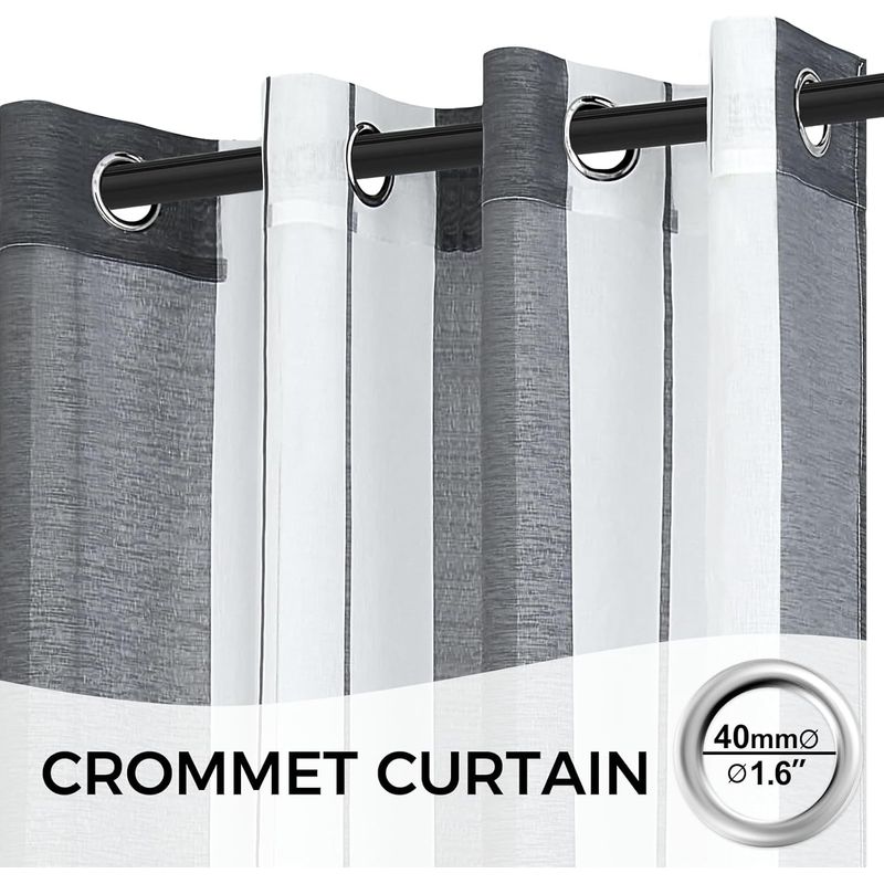 Casa si Gradina - Textile si covoare - Perdele si draperii - Perdele - Perdele semi-transparente din dantela gri H280x140L cm, set 2 bucati - Infinity.ro