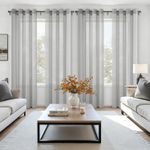 Casa si Gradina - Textile si covoare - Perdele si draperii - Perdele - Perdele semitransparente Gri 210x140 cm set 2 bucati cu inele metalice - Infinity.ro