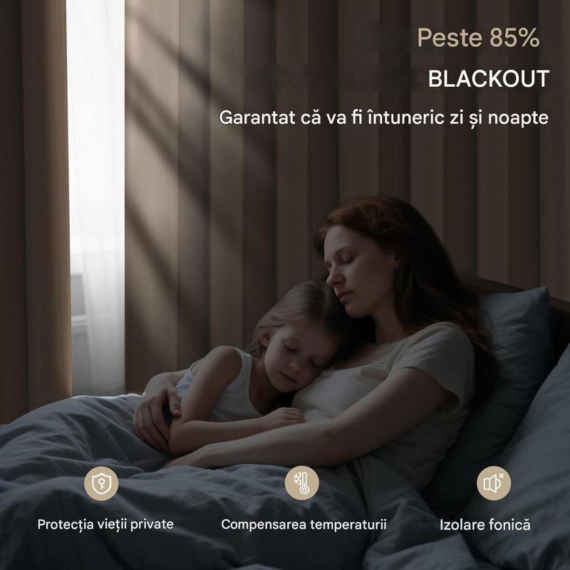 Casa si Gradina - Textile si covoare - Perdele si draperii - Perdele - Perdele termice groase 260 cm inaltime, 140 cm latime, set 2 bucati Maro - Infinity.ro