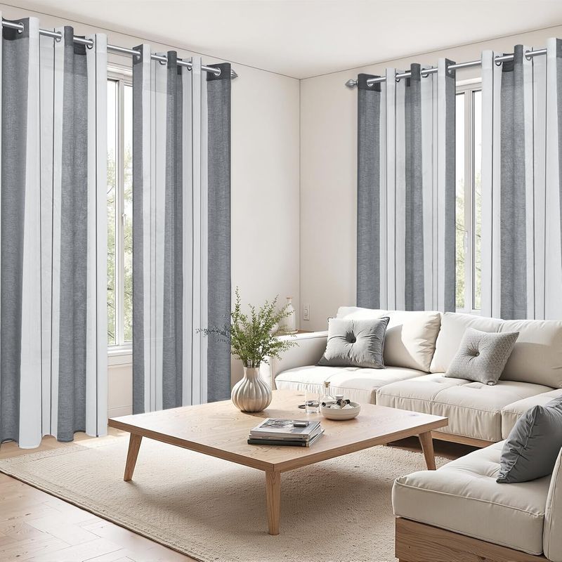 Casa si Gradina - Textile si covoare - Perdele si draperii - Perdele - Perdele semi-transparente din dantela gri H280x140L cm, set 2 bucati - Infinity.ro