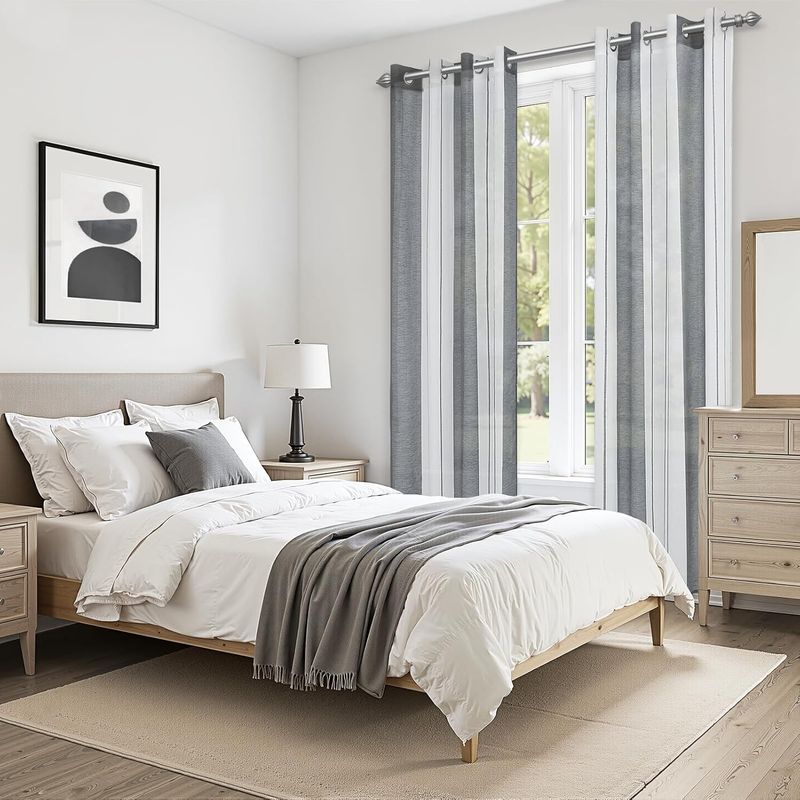Casa si Gradina - Textile si covoare - Perdele si draperii - Perdele - Perdele semi-transparente din dantela gri H280x140L cm, set 2 bucati - Infinity.ro