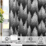 Casa si Gradina - Textile si covoare - Perdele si draperii - Perdele - Perdele opace cu inele metalice, scurte, 245 x 132 cm-set 2 bucati, negru cu model pini - Infinity.ro