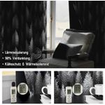 Casa si Gradina - Textile si covoare - Perdele si draperii - Perdele - Perdele opace cu inele metalice, scurte, 245 x 132 cm-set 2 bucati, negru cu model pini - Infinity.ro